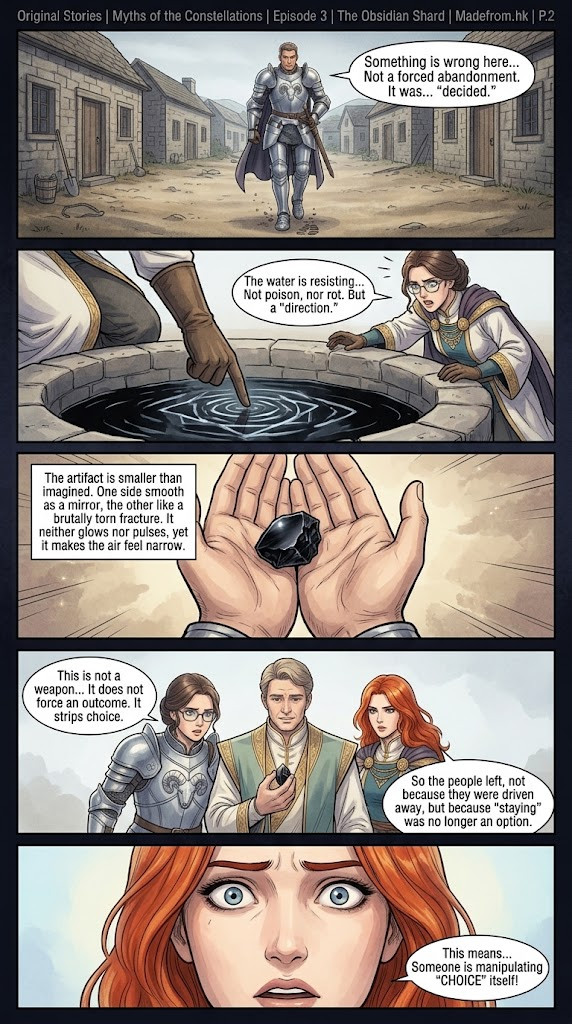 Myths of the Constellations Episode 3 P.2: The soldiers investigate an abandoned village and discover the mysterious Obsidian Shard, a relic that appears to remove choices rather than force an outcome.