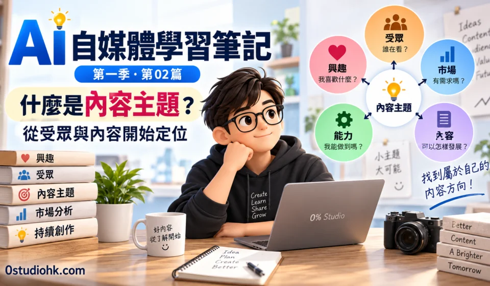 AI 自媒體學習筆記｜第一季・第02篇 | 什麼是內容主題？從受眾與內容開始定位