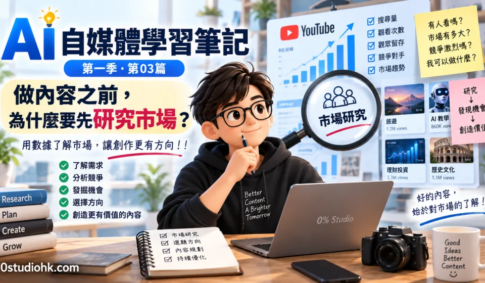 AI 自媒體學習筆記｜第一季・第03篇 | 做內容之前，為什麼要先研究市場？