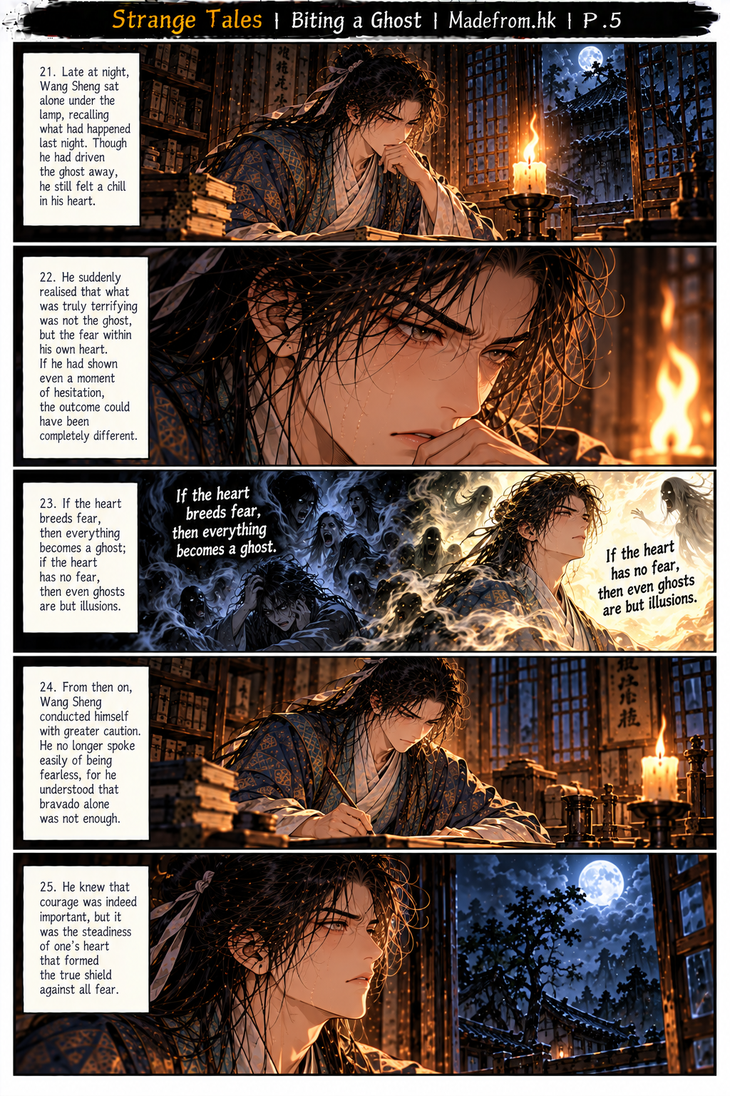 Strange Tales: Biting a Ghost — Wang Sheng reflects on fear, courage, and the power of a steady heart after his encounter with the ghost | Page 5