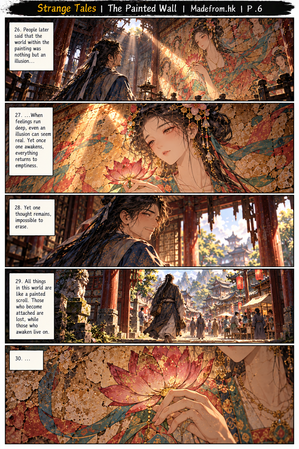 Strange Tales: The Painted Wall — Zhu finds peace with the past as the fading mural and lotus remain behind | Page 6