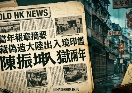 當年報章摘要｜藏偽造大陸出入境印鑑｜陳振坤入獄兩年