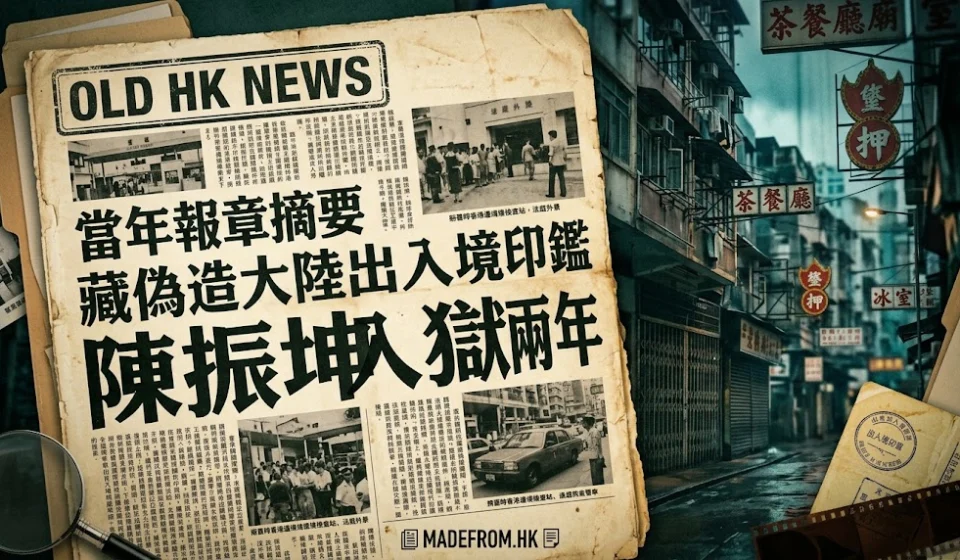 當年報章摘要｜藏偽造大陸出入境印鑑｜陳振坤入獄兩年